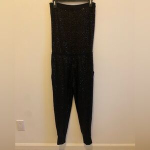 Victoria's Secret Black Sequin Jumpsuit- Small